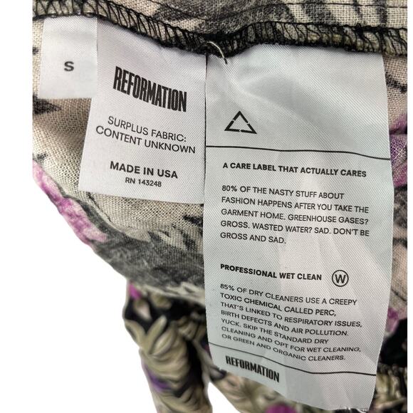 Reformation Off-The-Shoulder Nashville‎ Linen Dress in Lanai Tropical Size Small - Picture 8 of 9